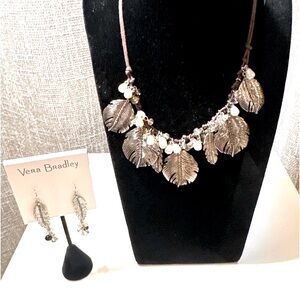 $92 Vera Bradley Feathers Necklace & Earrings Set NWT